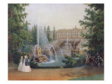 View of the Marly Cascade from the Lower Garden of the Peterhof Palace, C.1830-60
