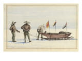 The Sledge Party to White Island, February 1902: Shackleton, Wilson and Ferrar Preparing to Set Out