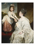 Buy Portrait of Mrs. Sarah Otway, in White Costume with Her Daughter Jane before a Window at AllPosters.com