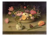 Buy A Still Life of Flowers, a Dragonfly and a Red Admiral, 1614 at AllPosters.com