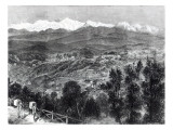 Tea Cultivation in British India - View of Darjeeling from the South, 1876
