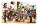 Canterbury Tales. Pilgrims Setting Off from the Tabard Inn.