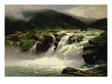 Norwegian Waterfall, at Lofor in Valders, 1905