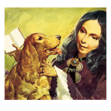 Elizabeth Barrett Browning and Her Cocker Spaniel Flush