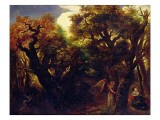 Buy Wooded Landscape with Hagar and the Angel, C.1645 at AllPosters.com