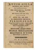 Buy Frontispiece from Mozart's 'Lucio Silla', Performed in Milan in 1773 at AllPosters.com
