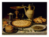 Buy Still Life with a Tart, Roast Chicken, Bread, Rice and Olives at AllPosters.com