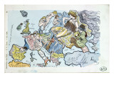 Buy Postcard Depicting the Countries of Europe as Women at AllPosters.com