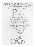 Handwritten Titlepage of the Well Tempered Piano, 1722