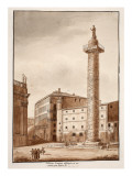 Trajan's Column, Cleared and Cordoned Off by Sixtus V, 1833