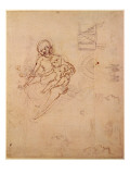 Studies for a Virgin and Child and of Heads in Profile and Machines, C.1478-80