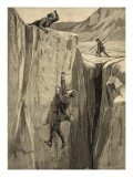 A Tourist Hanging in a Crevasse in the Alps, from 'Le Petit Parisien', 23rd August 1891