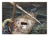 Buy Christ Asleep During the Storm, Illustration for 'The Life of Christ', C.1886-94 at AllPosters.com