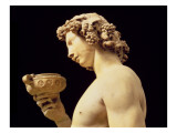 The Drunkenness of Bacchus, Detail of His Head, Sculpture by Michelangelo Buonarroti