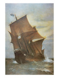 The Mayflower Carrying the Pilgrim Fathers across the Atlantic to America in 1620