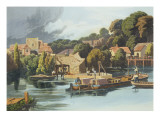 Buy Wallingford Castle in 1810 During Bridge Repairs, Engraved by Robert Havell the Younger at AllPosters.com