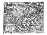 Procession of Natives Drinking and Smoking, Engraved by Theodor De Bry