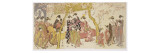 Three Groups of Courtesans with their Shinzo and Kamuro