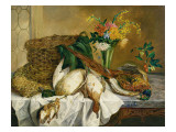 Buy Still Life of Ducks, Pheasant and Flowers, 1855 at AllPosters.com