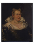Portrait of a Lady, Bust Length in a Green Dress with a White Collar