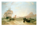 Buy Squadron of Frigates and Fishing Vessels in a Choppy Sea Off Holy Island at AllPosters.com