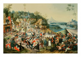 Buy A Village Kermesse and Peasants Dancing Round a Maypole at AllPosters.com