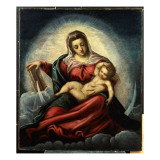Buy The Madonna and Child in a Mandorla on a Crescent Moon and Clouds, with the Book of Wisdom at AllPosters.com