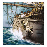 Buy Peter Pan Climbing Aboard, Illustration from 'Peter Pan' by J.M. Barrie at AllPosters.com