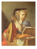 Buy Personification of Music: a Young Woman Playing a Lute at AllPosters.com