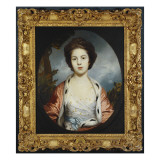 Portrait of Esther, Lady Wray, Wearing a White Dress, a Gold and Pink Ermine-Lined Cloak