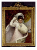 Buy Portrait of a Lady in a White Dress and a Fur Rimmed Cape at AllPosters.com