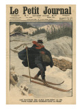 Alpine Postmen Using Ski During their Rounds in the Snow