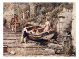 Buy View of Clovelly, with Stranded Boat and Figures, 1882 at AllPosters.com