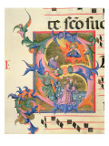 Buy Ms 572 F.32V Historiated Initial 's' Depicting the Stoning of St. Stephen at AllPosters.com