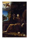 St. Francis of Assisi Consoled by an Angel Musician