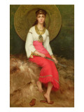 Buy An Arab Girl Holding a Sword, a Shield Behind Her at AllPosters.com