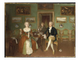 Buy Group Portrait of a Lady and Two Gentlemen, Full Length, Seated at a Table at AllPosters.com