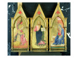 The Archangel Gabriel; Christ the Redeemer; the Virgin Annunciate on Gold Ground Panels, Giclee Print