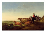 An Extensive River Landscape with a Herdsman Pointing the Way