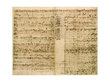 Pages from Score of the 'The Art of the Fugue', 1740S Giclee Print