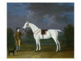 Tabby Runt', a Grey Hunter with His Owner and a Terrier in a River Landscape, 1776