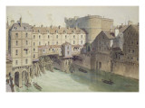 Buy View of Petit Chatelet and the Petit Pont in 1717 at AllPosters.com
