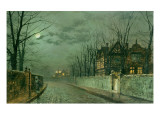 Old English House, Moonlight after Rain, 1883