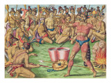Satoutiona Prepares for Battle, from 'Brevis Narratio..', Engraved by Theodore De Bry