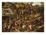 Buy Netherlandish Proverbs Illustrated in a Village Landscape at AllPosters.com
