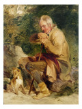 Buy An Old Man and His Dog Seated by a Road Side at AllPosters.com