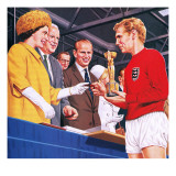 Bobby Moore Collecting the Football World Cup Trophy in 1966