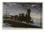 A Steam Locomotive in Hazy Moonlight