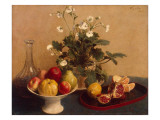 Buy Flowers, Dish with Fruit and Carafe, 1865 at AllPosters.com