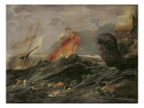 Buy Shipwreck on a Rocky Shore, C.1645-50 at AllPosters.com
